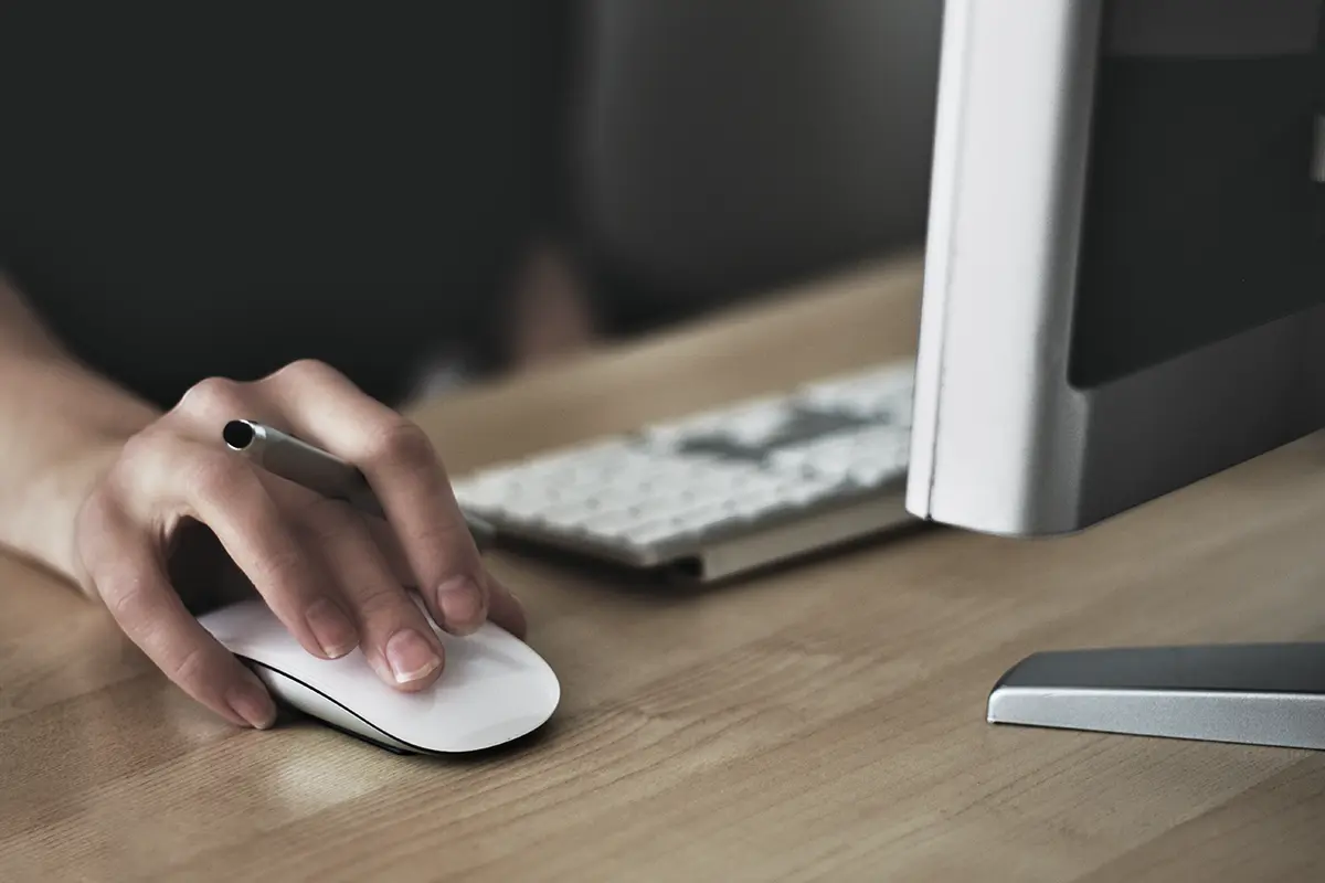 Lady at computer doing marketing